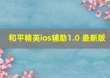 和平精英ios辅助1.0 最新版